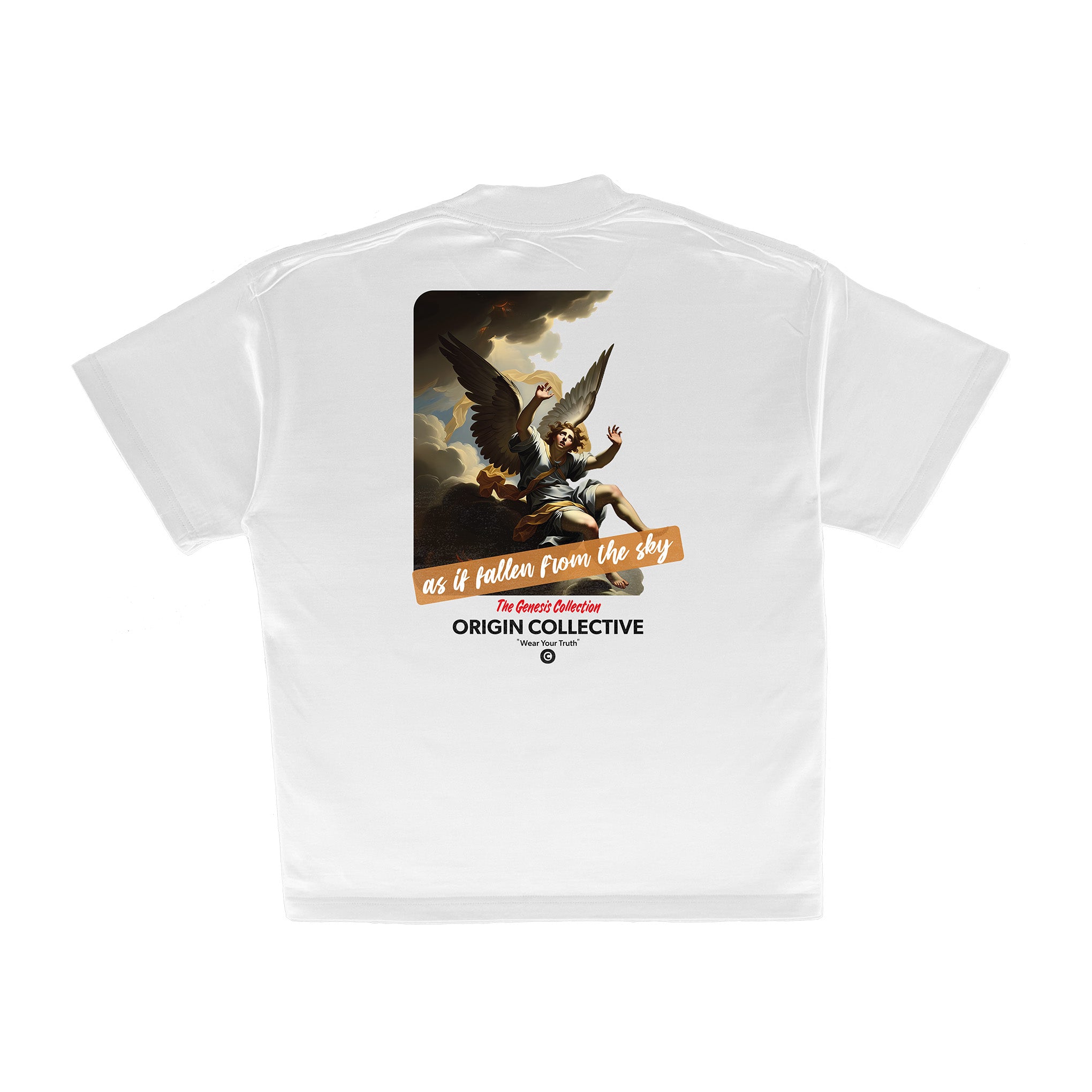 As If Fallen From The Sky | Playera Oversize 280 GSM en Blanco