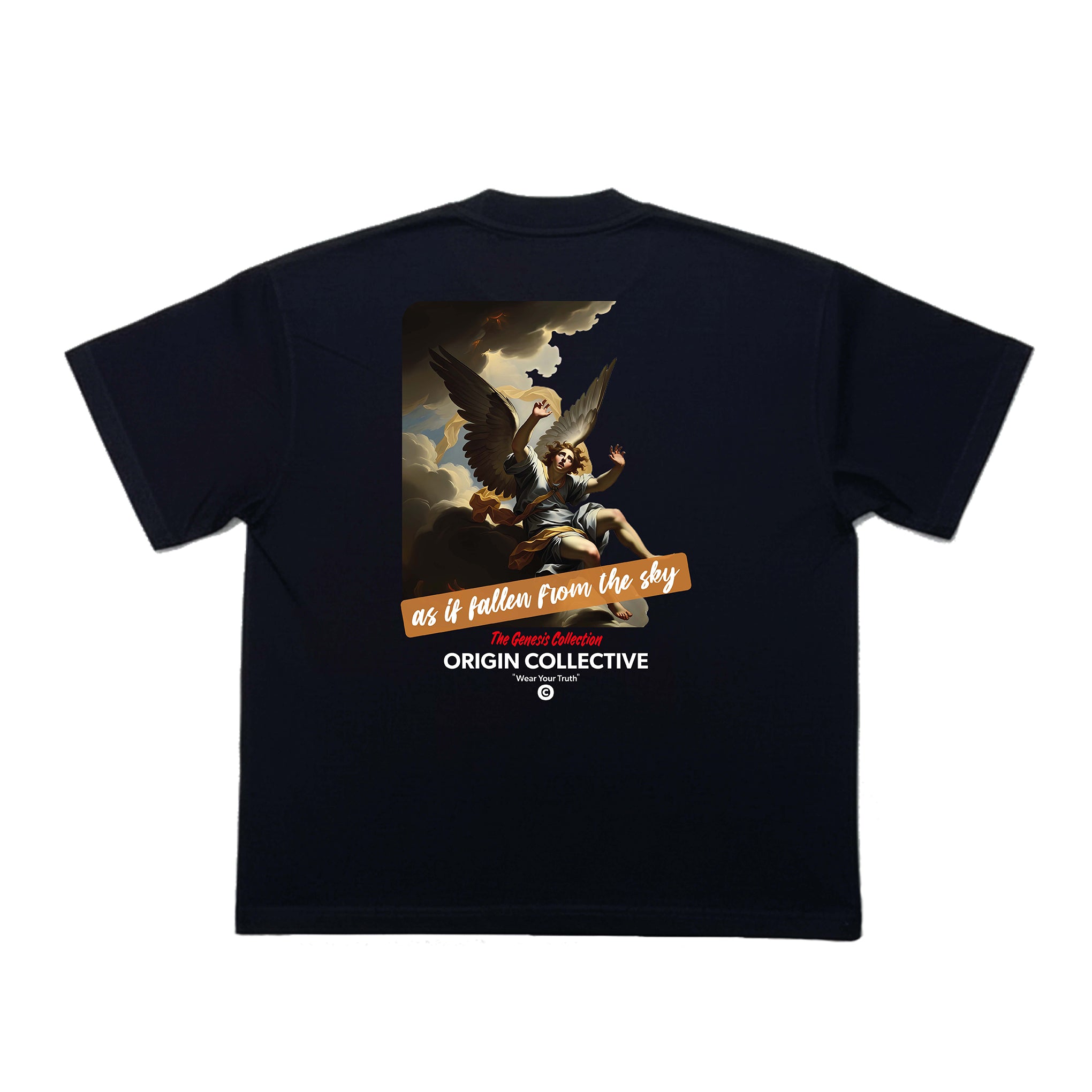 As If Fallen From The Sky | Playera Oversize 280 GSM en Negro