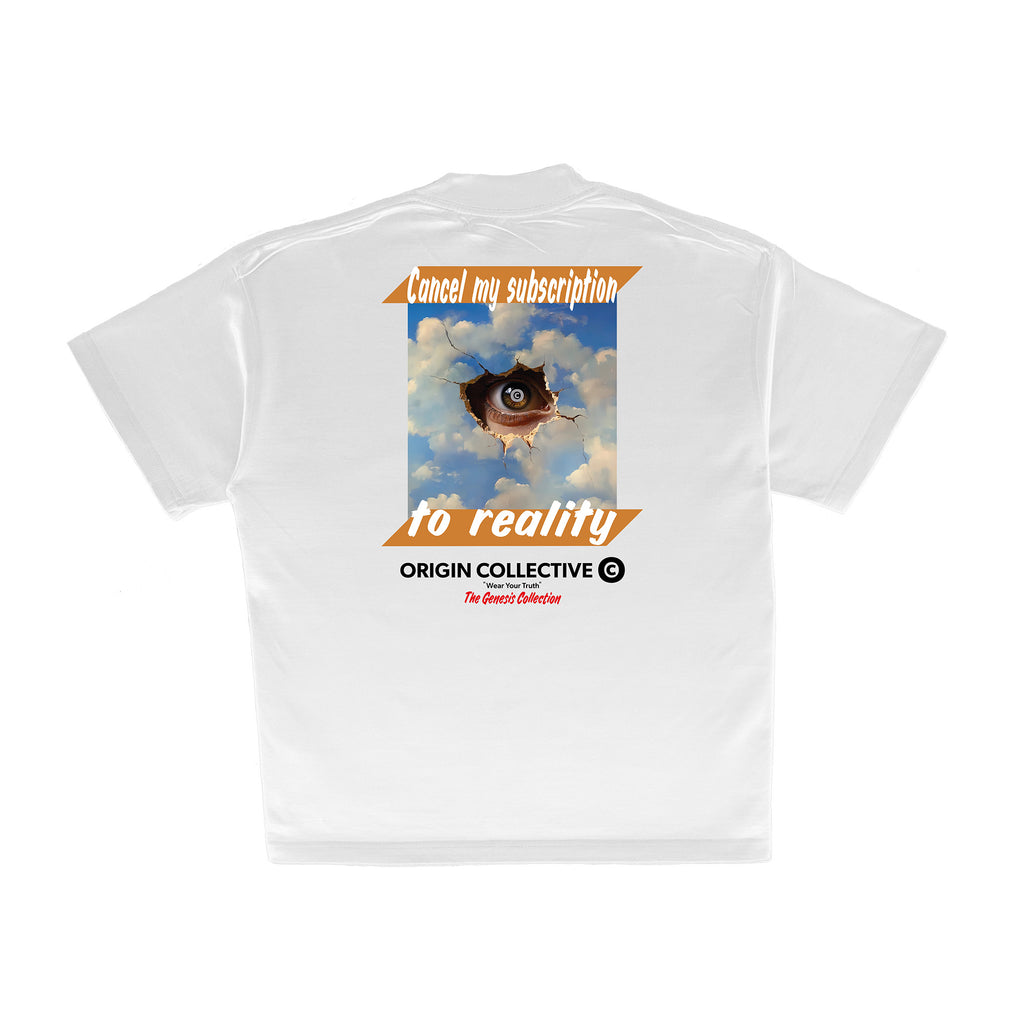 Cancel My Subscription To Reality | Playera Oversize 280 GSM en Blanco
