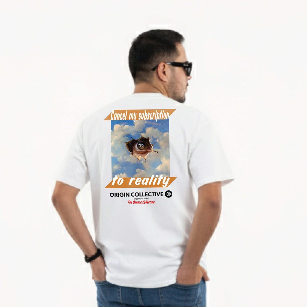 Cancel My Subscription To Reality | Playera Oversize 280 GSM en Blanco
