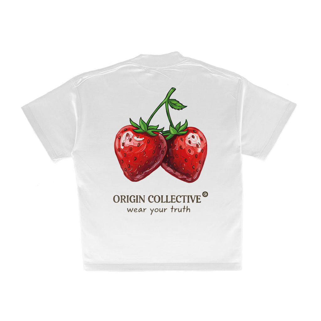 Camiseta Strawberry Jam Blanca 🍓| Oversize 280 GSM