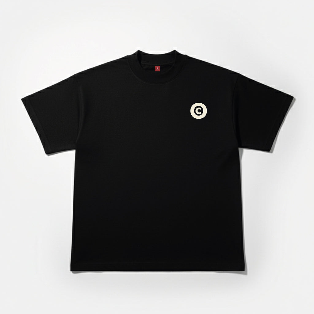 Origin Mode Playera Oversize Negra 280 Gsm Algodón Premium