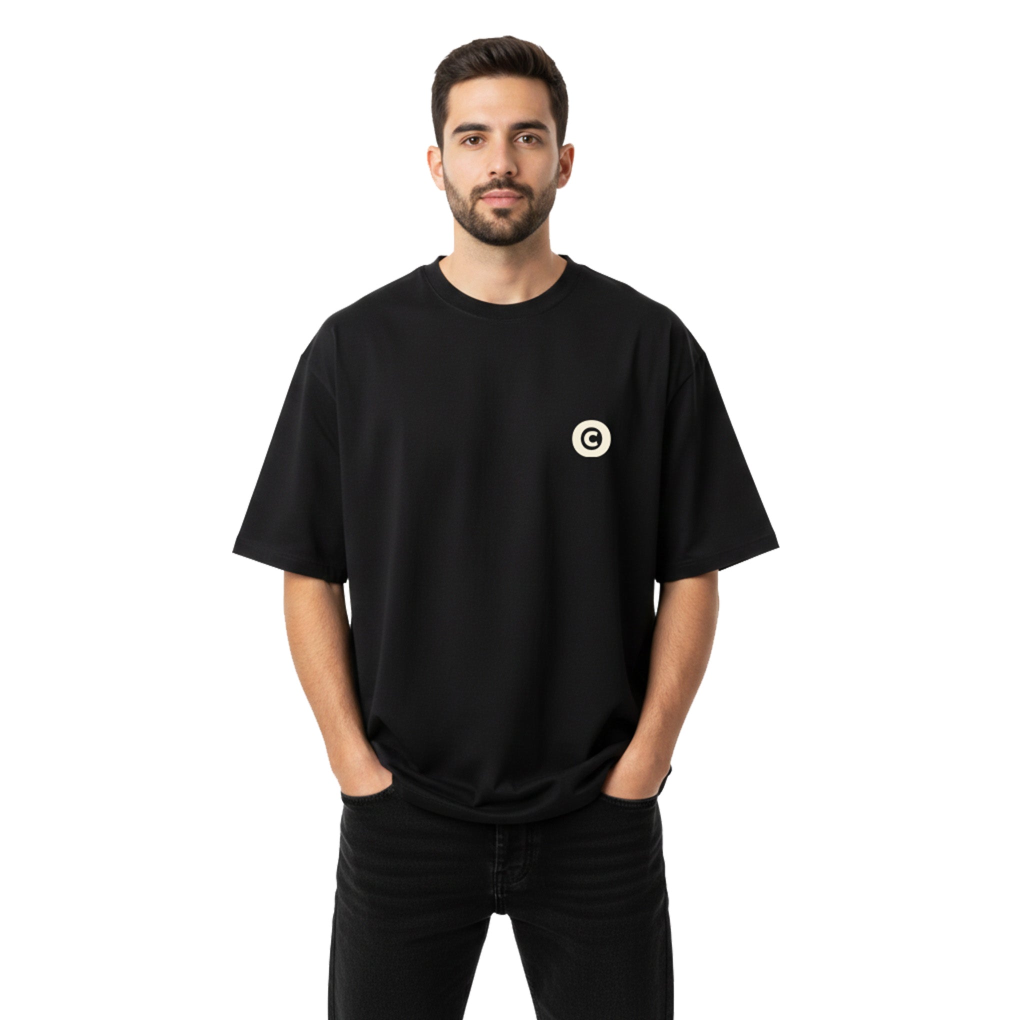 Origin Mode Playera Oversize Negra 280 Gsm Algodón Premium