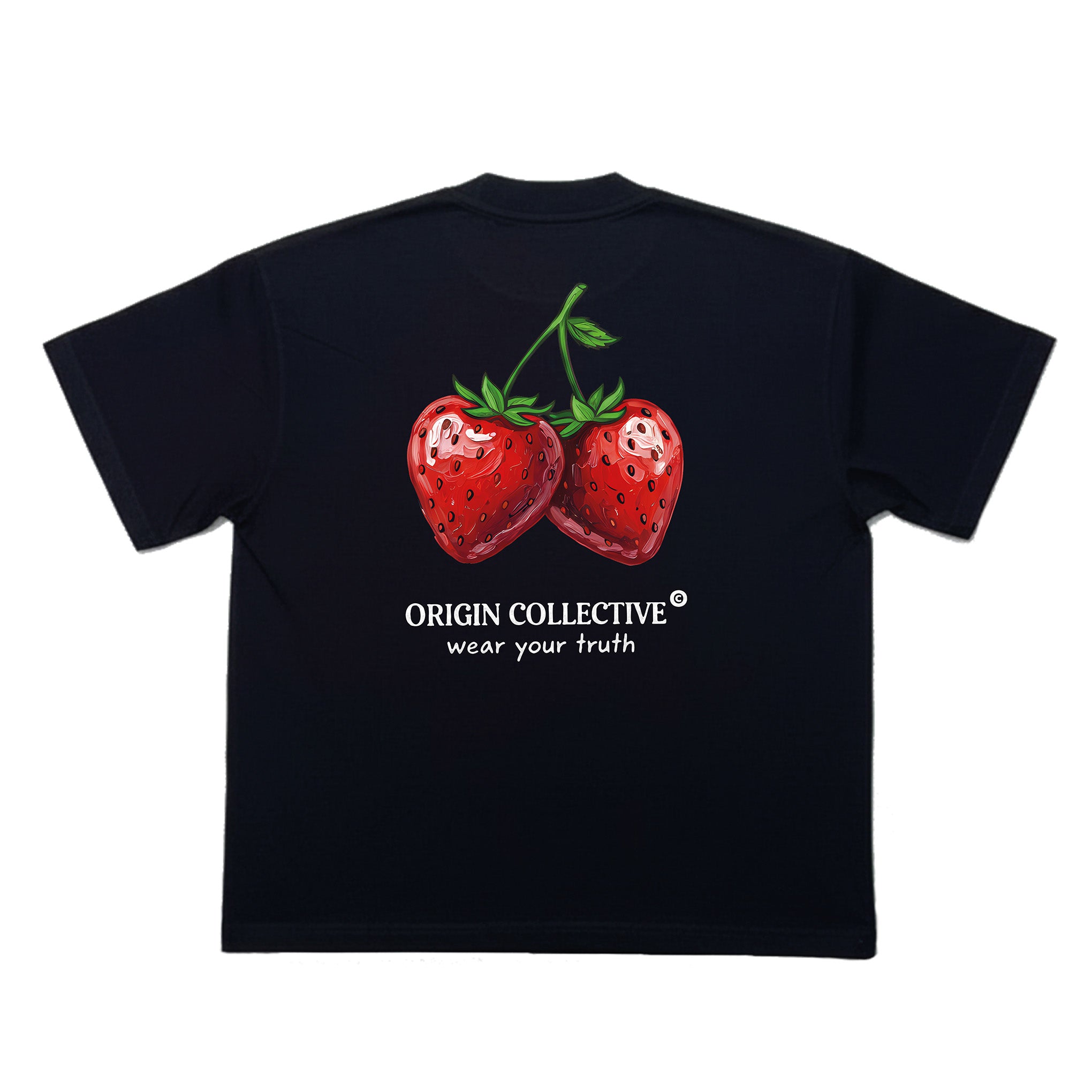 Camiseta Strawberry Jam Negra 🍓| Oversize 280 GSM