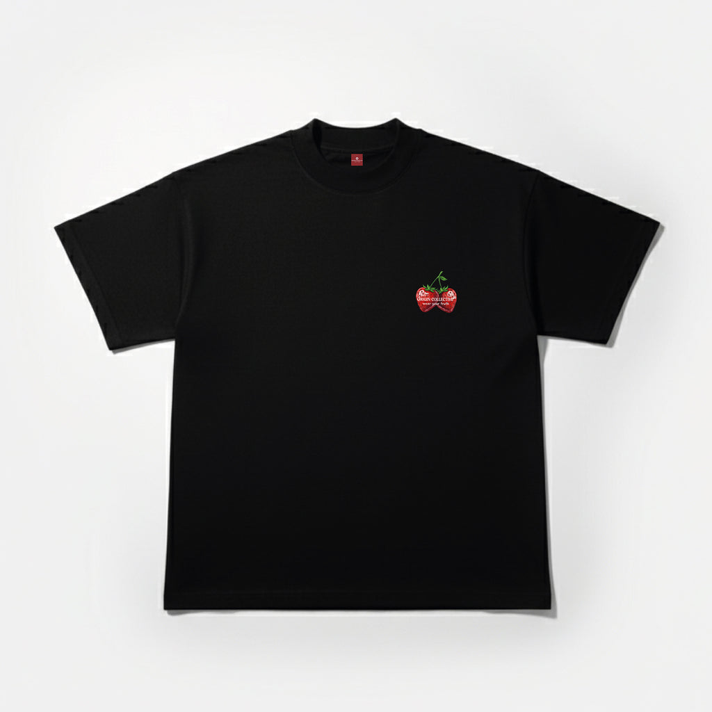 Camiseta Strawberry Jam Negra 🍓| Oversize 280 GSM