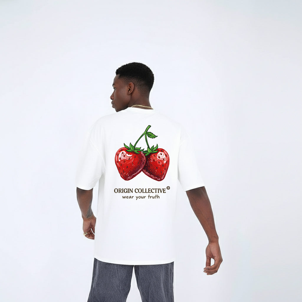 Camiseta Strawberry Jam Blanca 🍓| Oversize 280 GSM