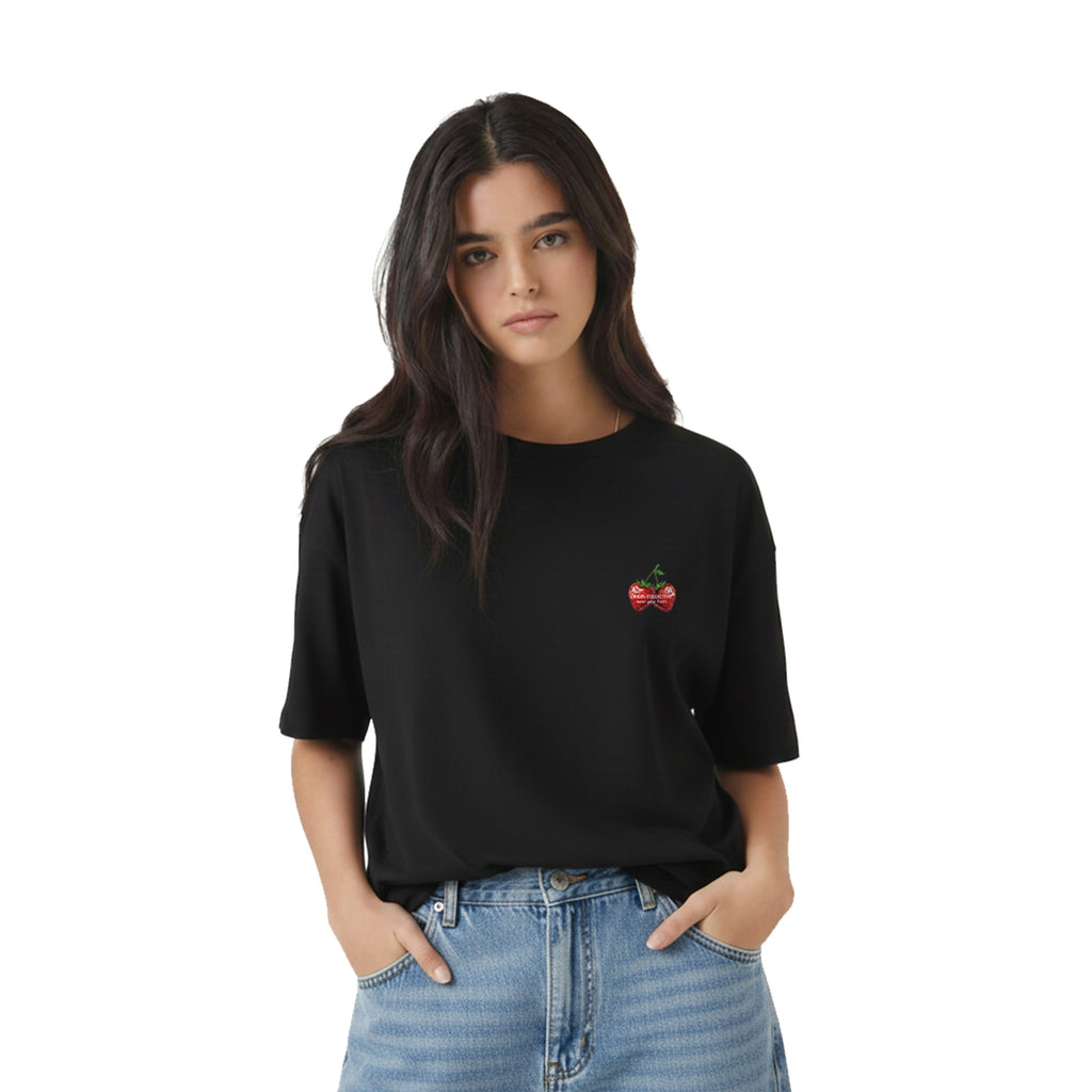 Camiseta Strawberry Jam Negra 🍓| Oversize 280 GSM