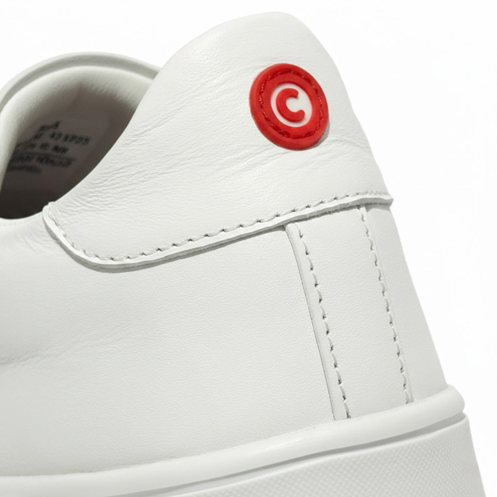 Sneaker Minimalista Formal Casual LUMEN Blanco Premium En Piel Con Forro De Borrego