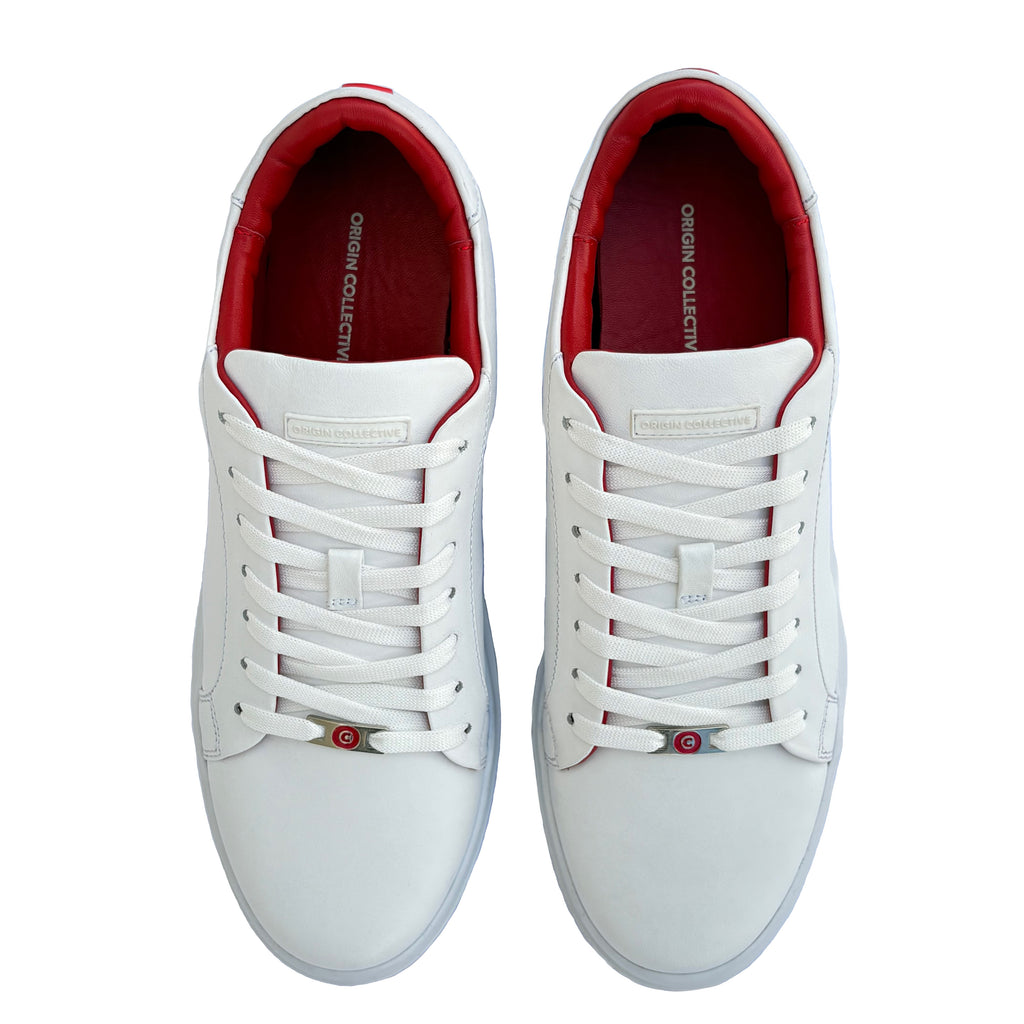 Lumen Vertex WhiteRed | Sneakers 100% Piel Borrego