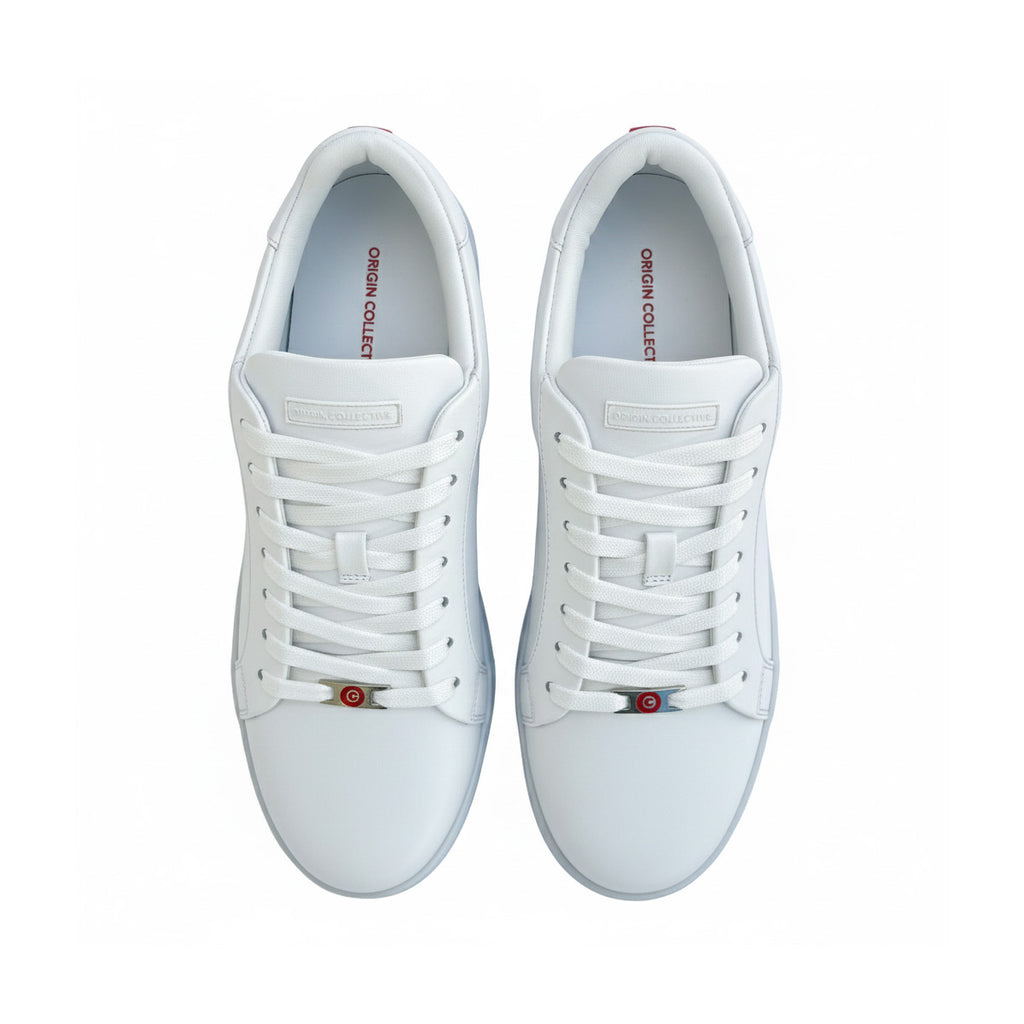 Sneaker Minimalista Formal Casual LUMEN Blanco Premium En Piel Con Forro De Borrego