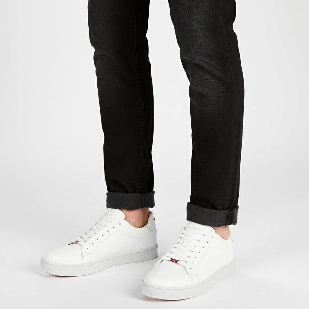 Sneaker Minimalista Formal Casual LUMEN Blanco Premium En Piel Con Forro De Borrego