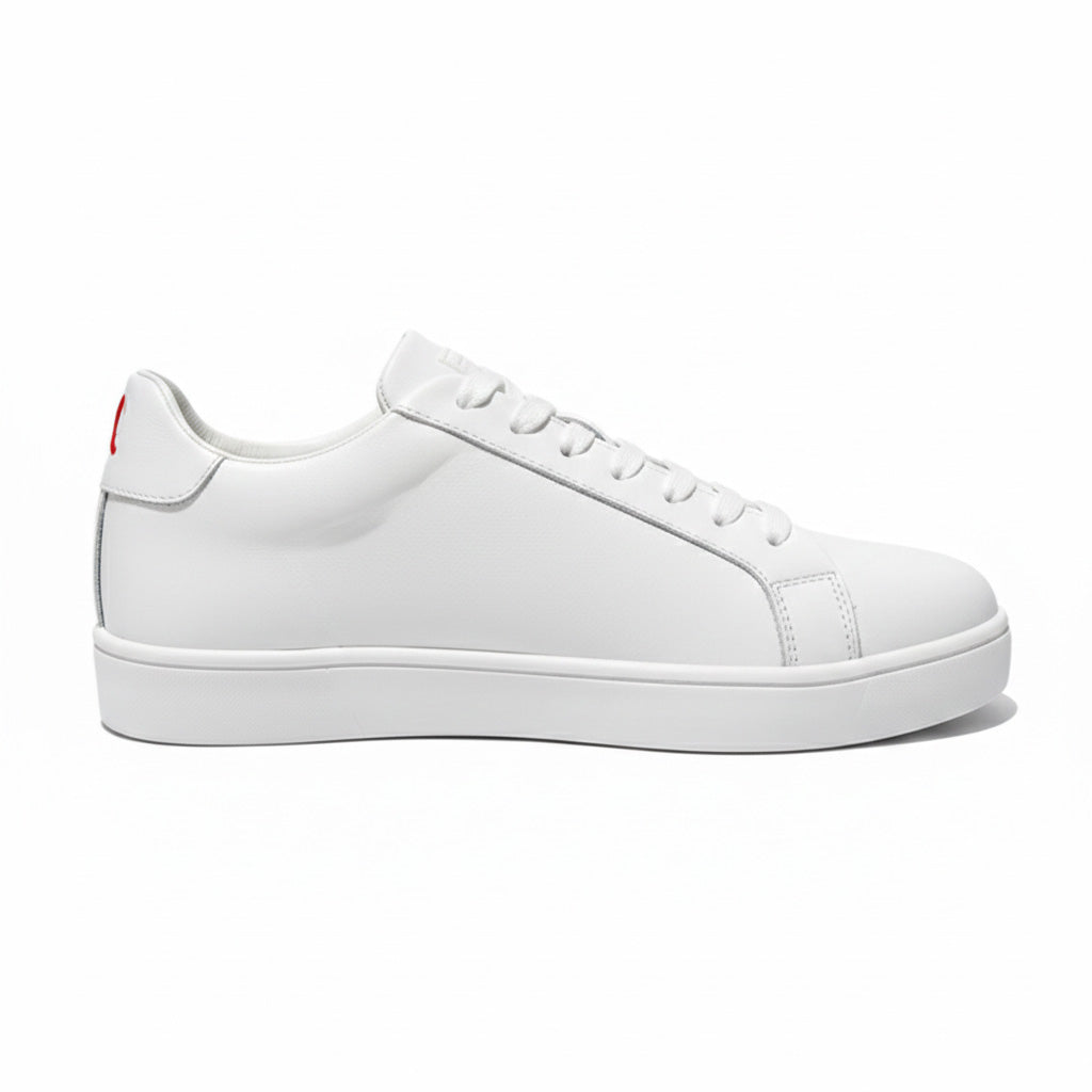 Sneaker Minimalista Formal Casual LUMEN Blanco Premium En Piel Con Forro De Borrego