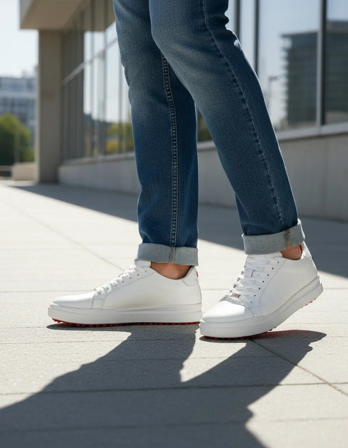 LUMEN VERTEX — Sneakers Casuales Premium Blancos de Piel con Forro de Borrego y Suela Antiderrapante