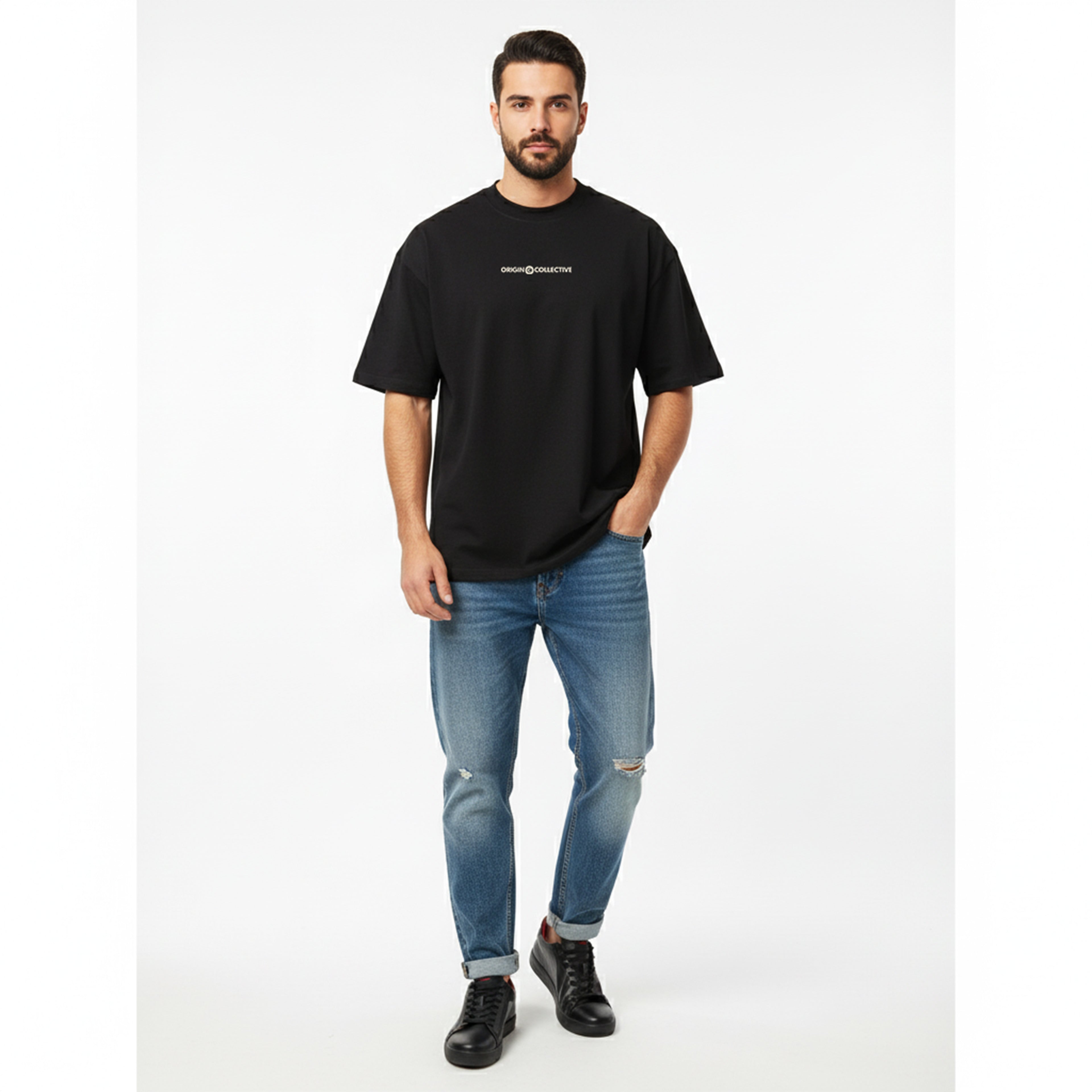 Onyx Black and Red| Sneakers 100% Piel Borrego