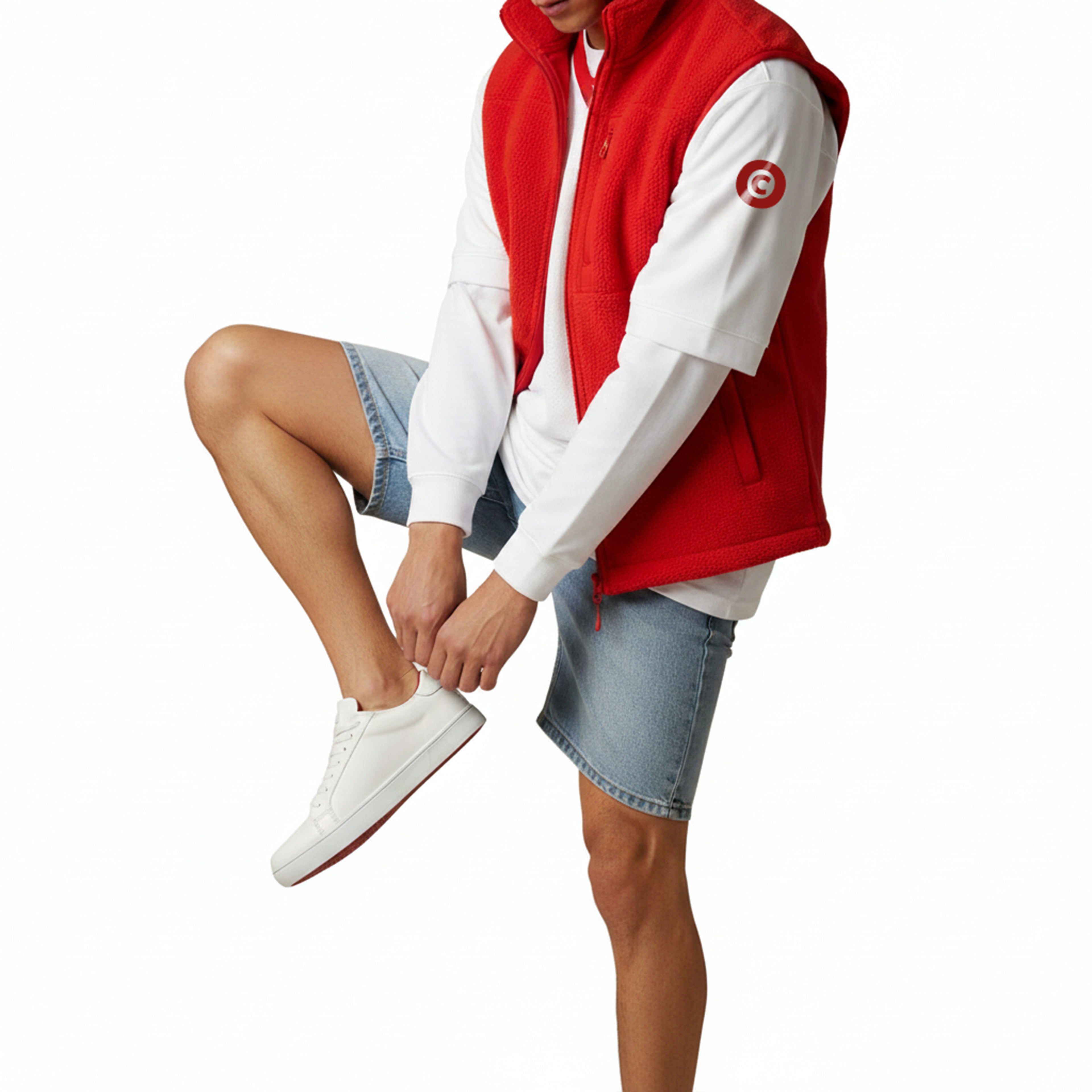 Lumen White and Red| Sneakers 100% Piel Borrego