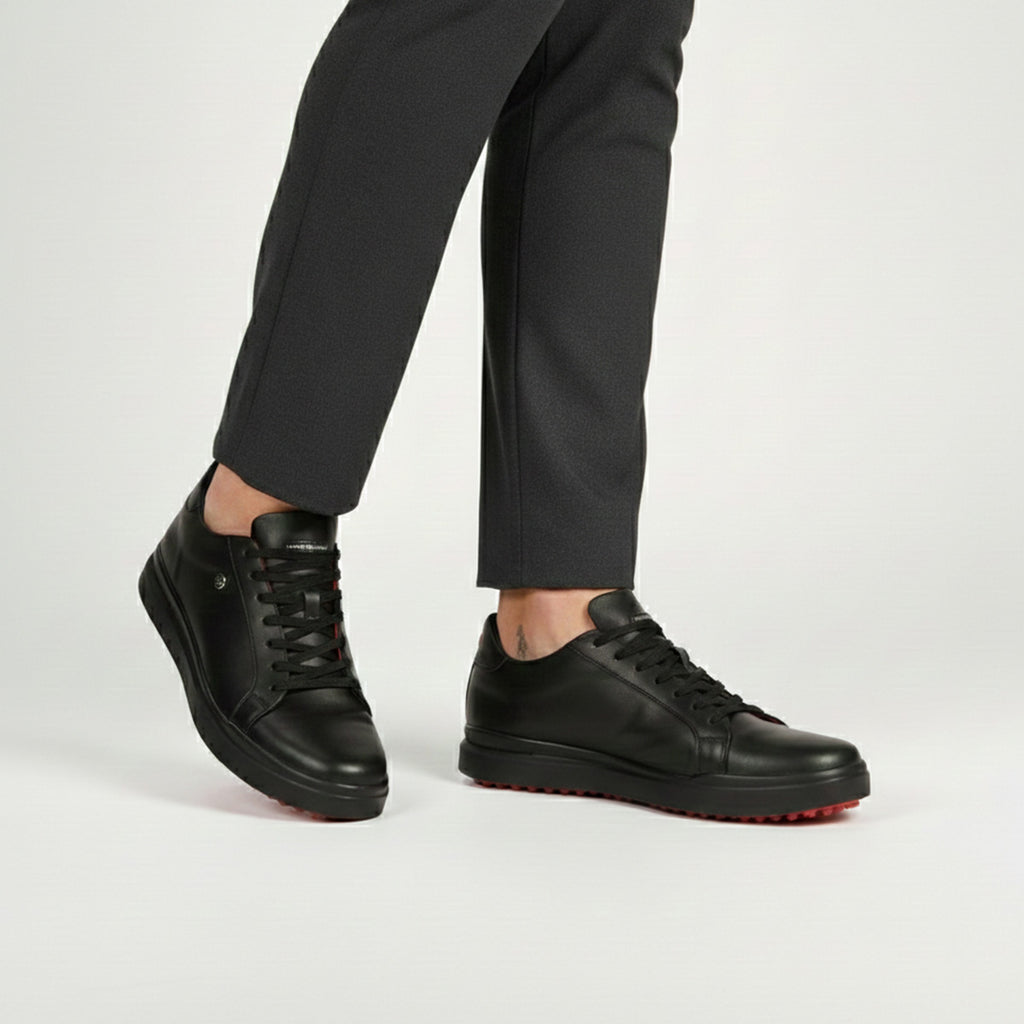 Sneaker Casual ONYX VERTEX Negro Premium En Piel Con Forro De Borrego Y Suela Con Agarre