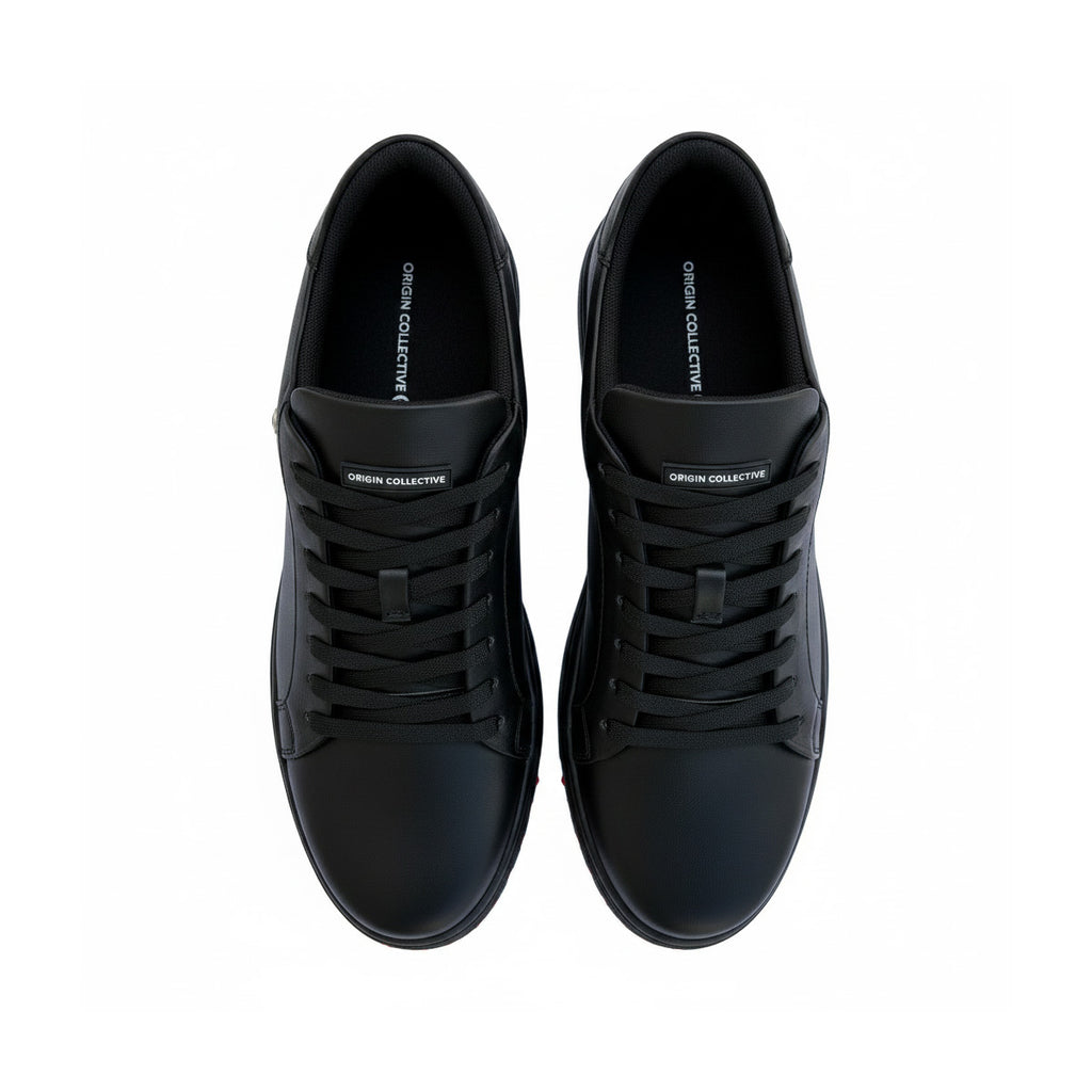 Sneaker Casual ONYX VERTEX Negro Premium En Piel Con Forro De Borrego Y Suela Con Agarre