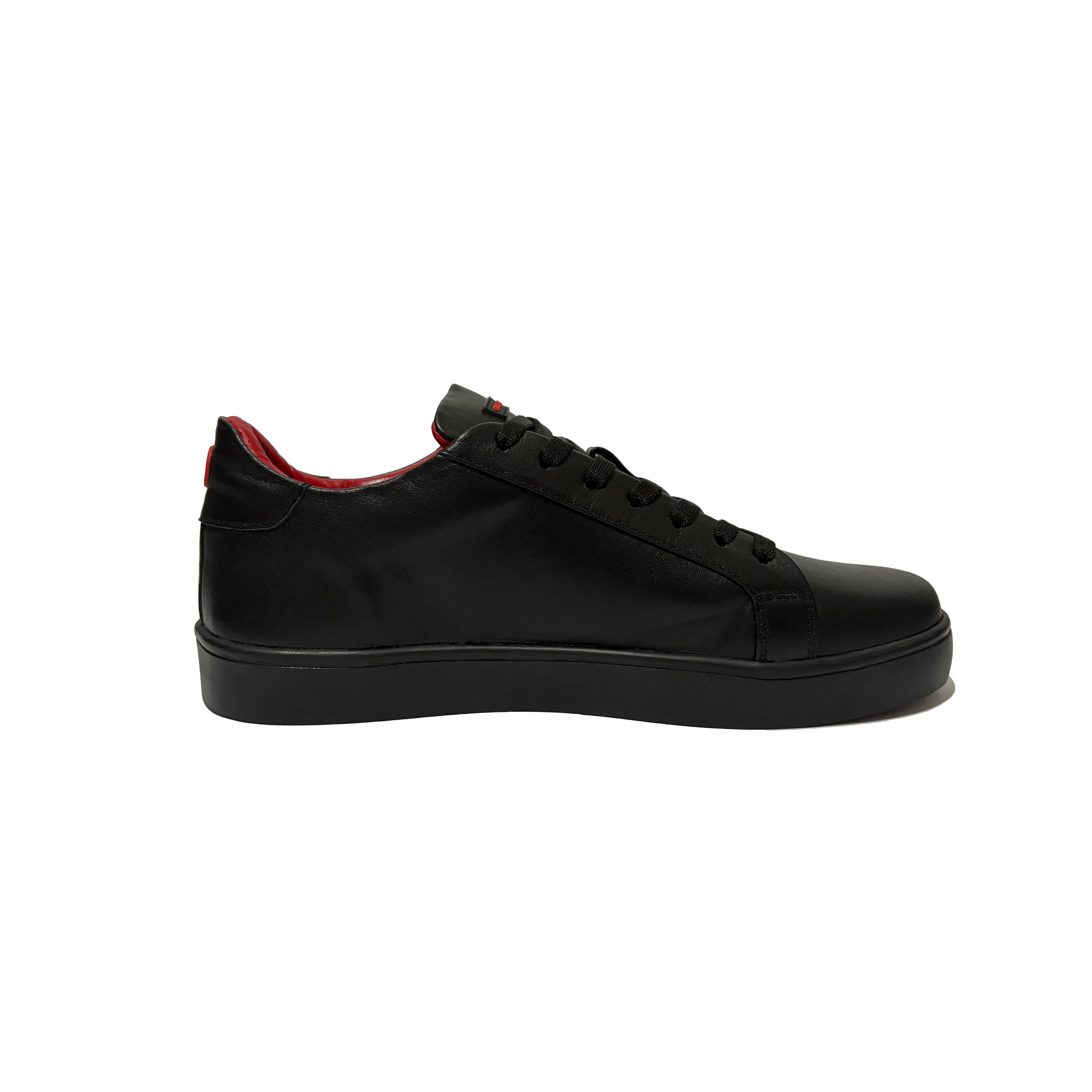Onyx Black and Red| Sneakers 100% Piel Borrego