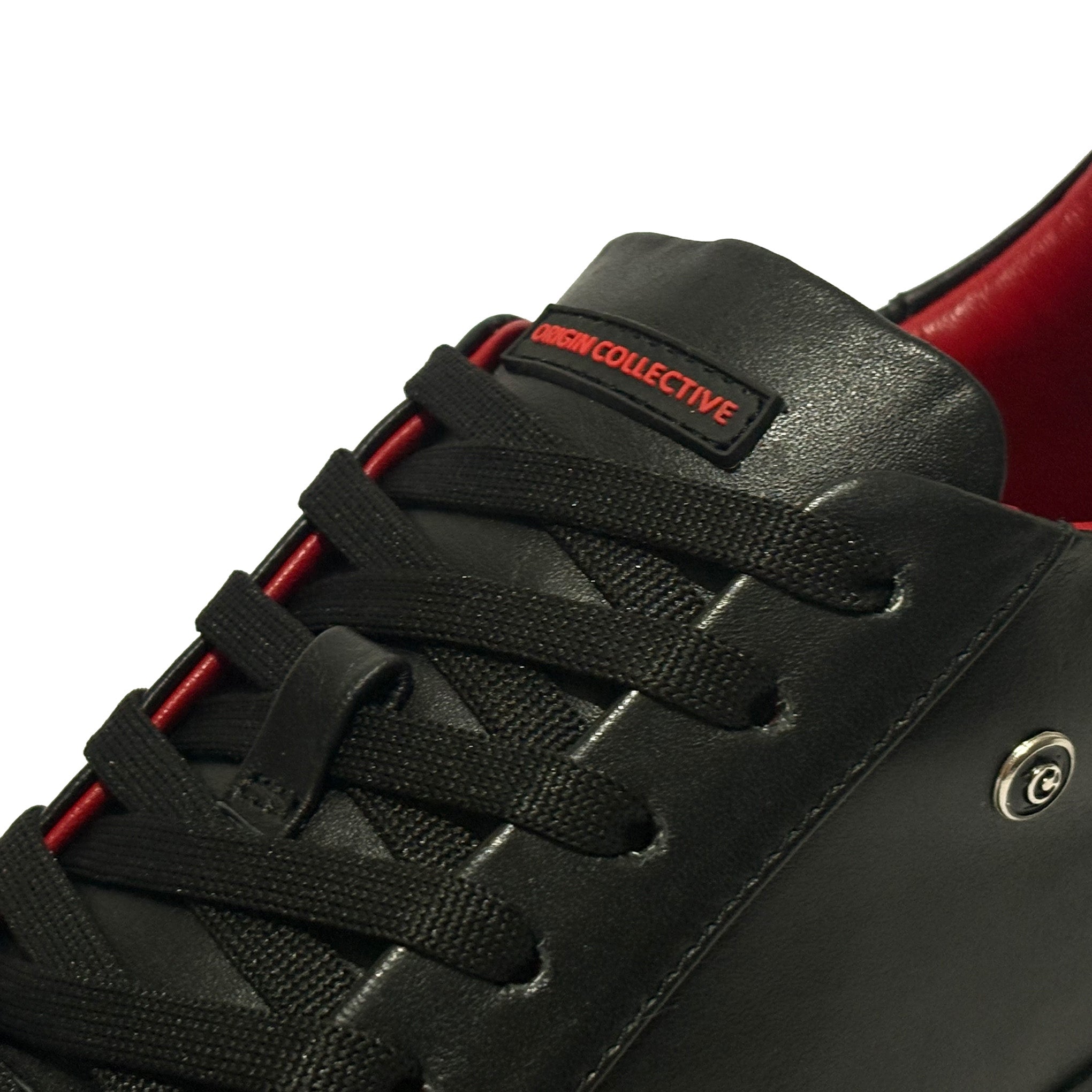 Onyx Black and Red| Sneakers 100% Piel Borrego