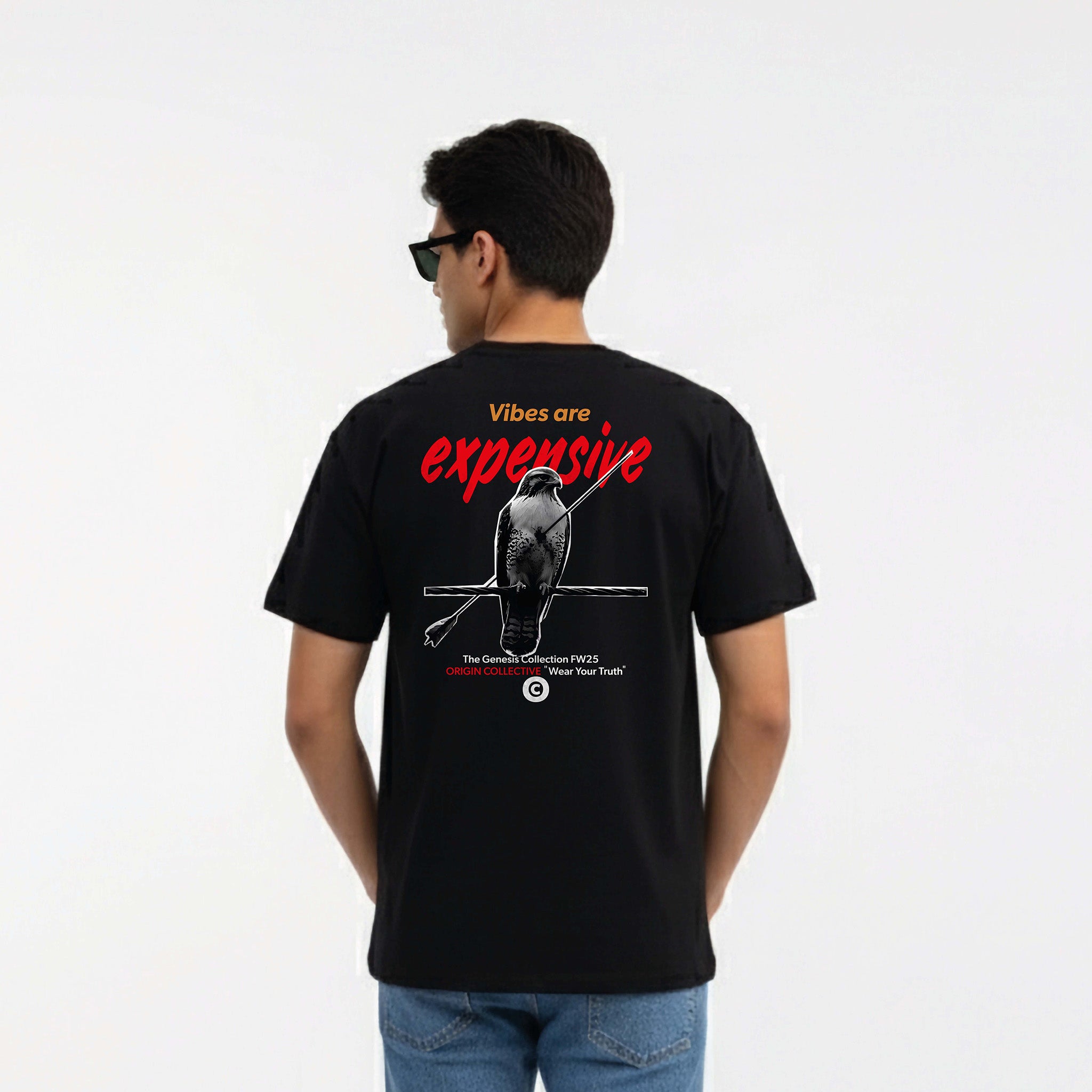 Vibes Are Expensive | Playera Oversize 280 GSM en Negro