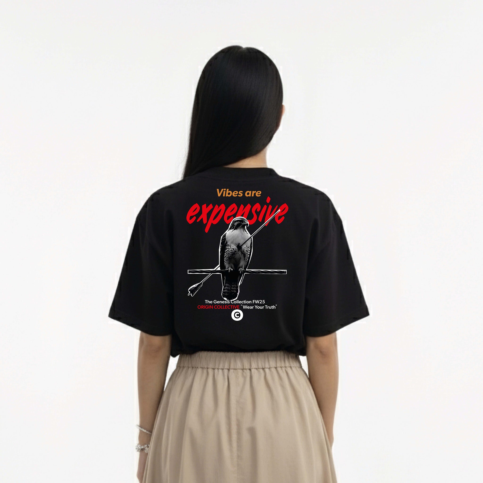 Vibes Are Expensive | Playera Oversize 280 GSM en Negro