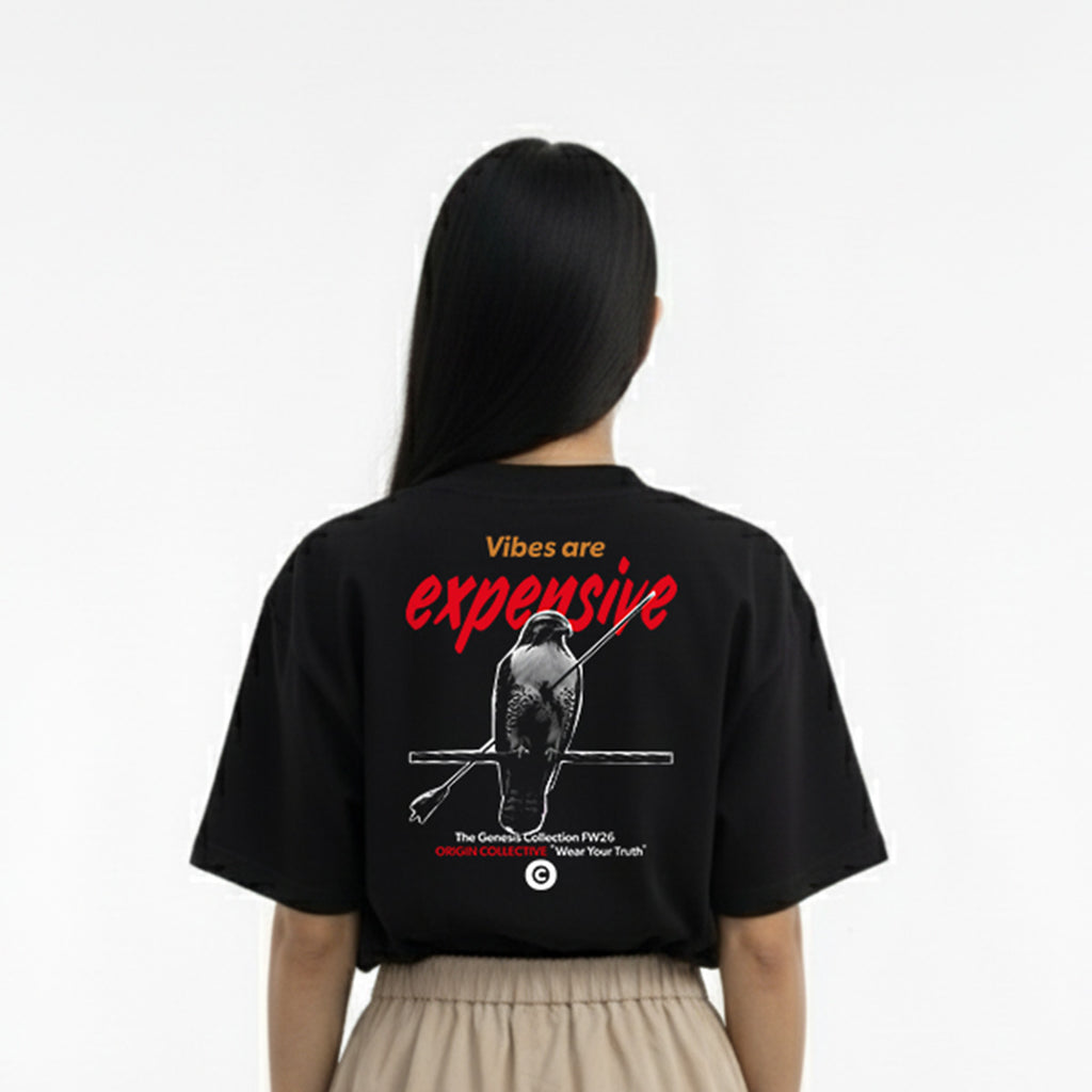 Vibes Are Expensive | Playera Oversize 280 GSM en Negro