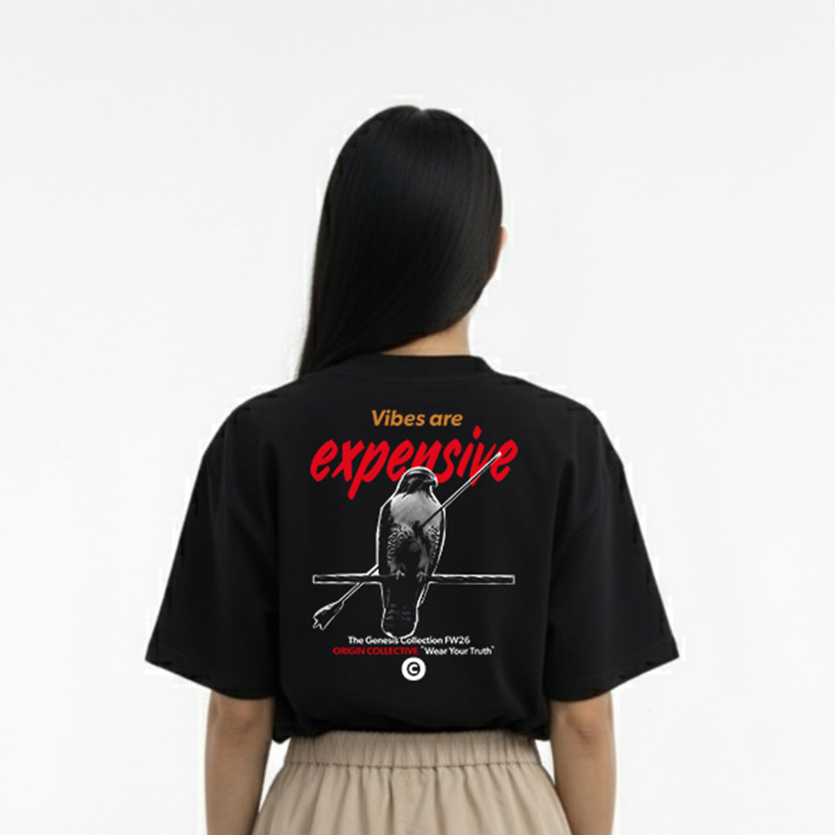 Vibes Are Expensive | Playera Oversize 280 GSM en Negro