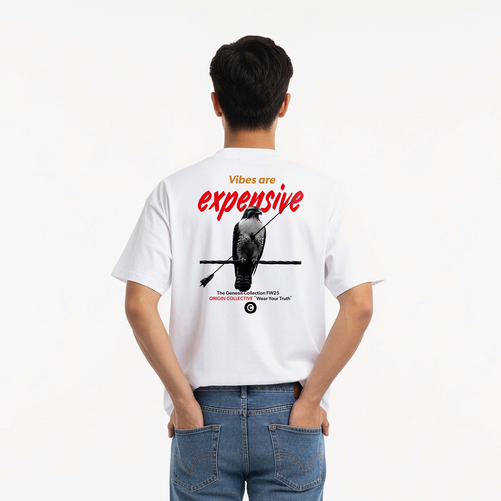 Vibes Are Expensive | Playera Oversize 280 GSM en Blanco