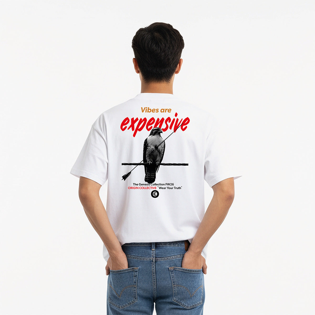 Vibes Are Expensive | Playera Oversize 280 GSM en Blanco