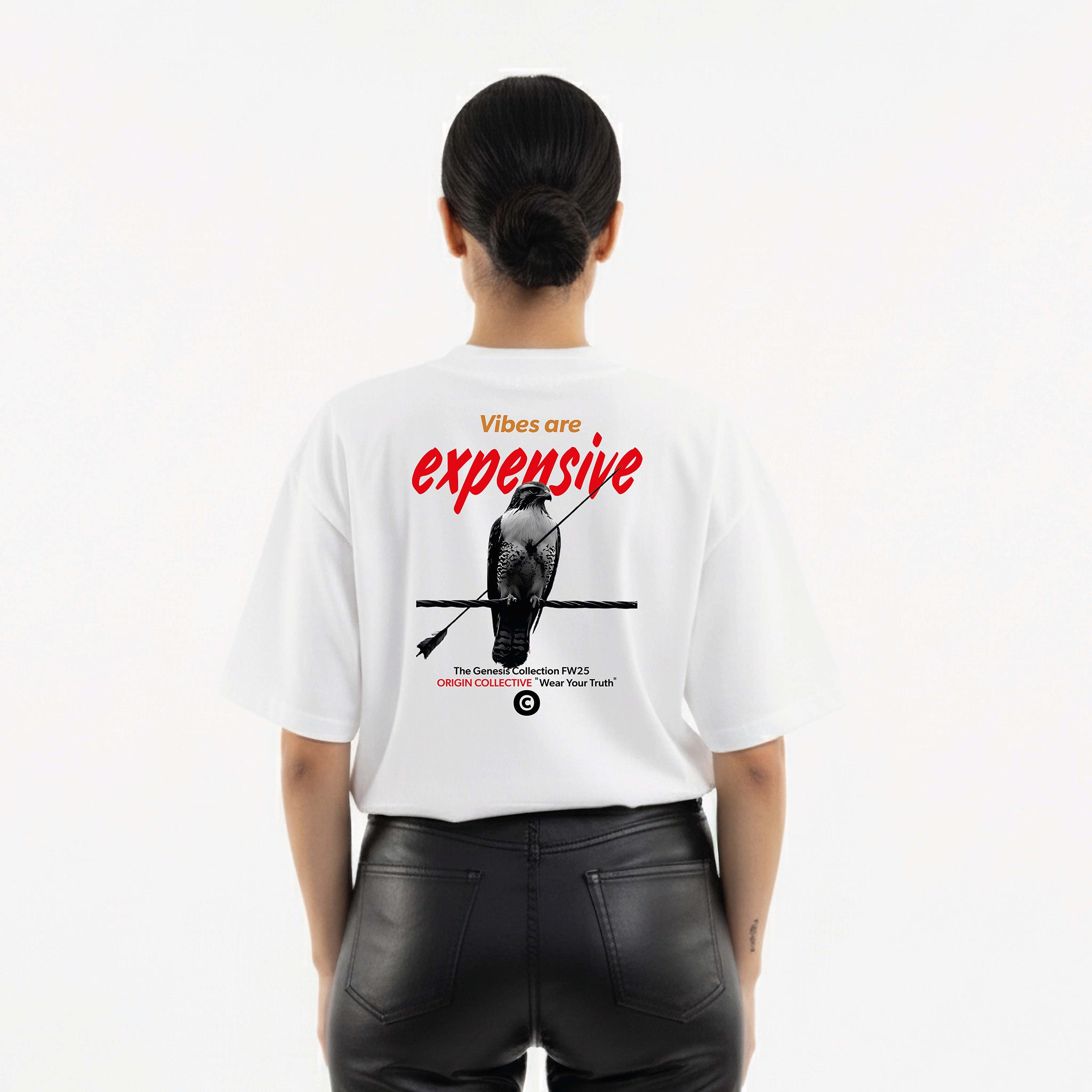 Vibes Are Expensive | Playera Oversize 280 GSM en Blanco