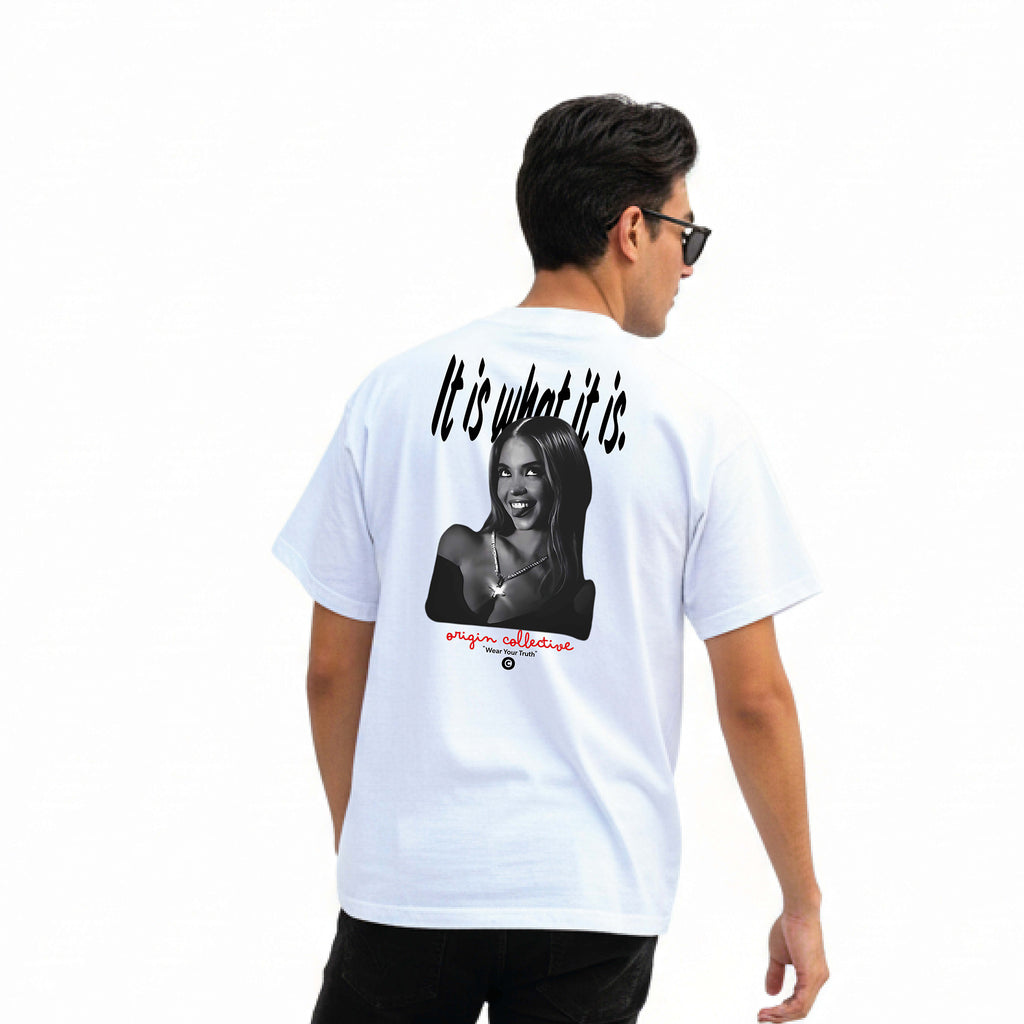 It is what it is | Playera Oversize 280 GSM en Blanca