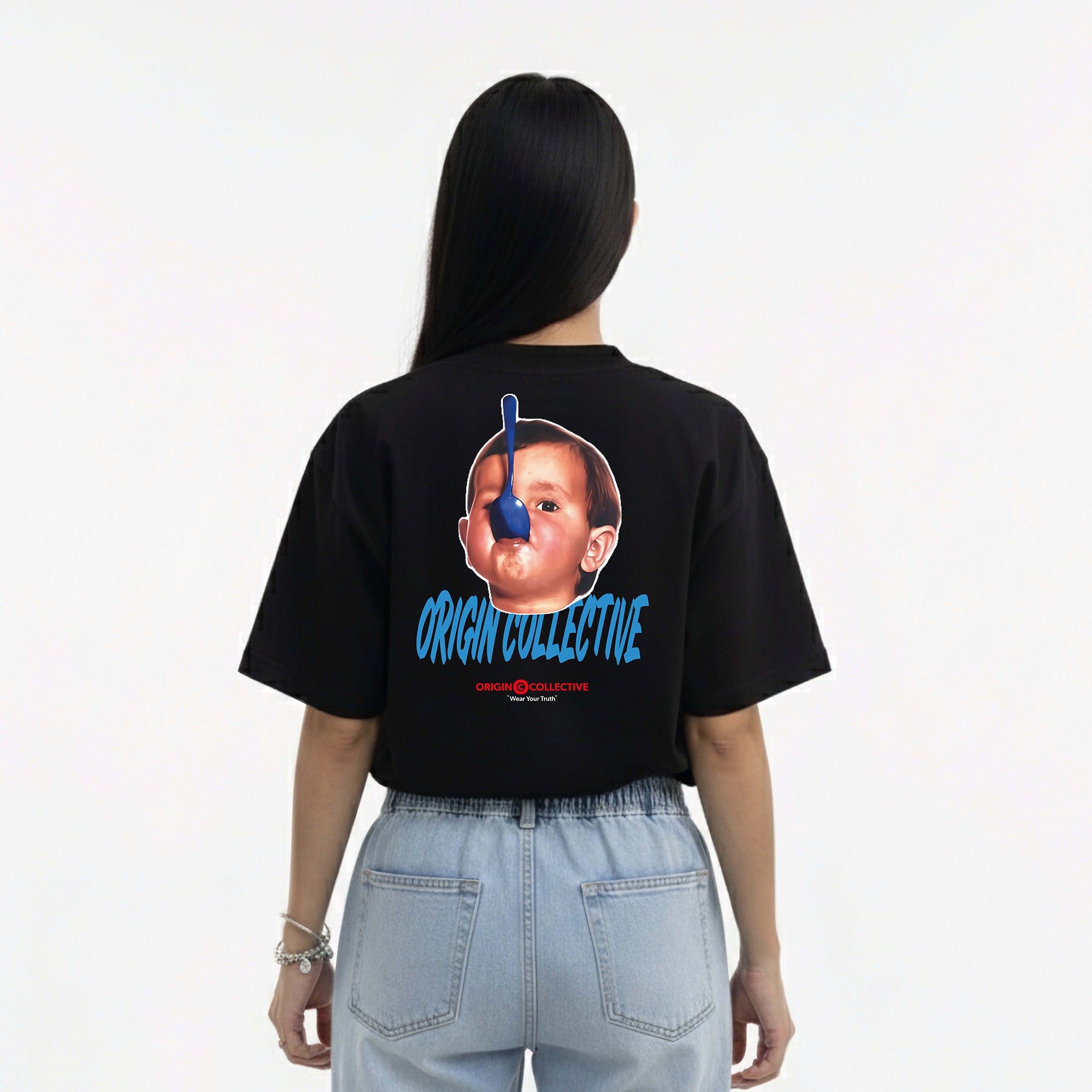 Baby Origin| Playera Oversize 280 GSM en Negro