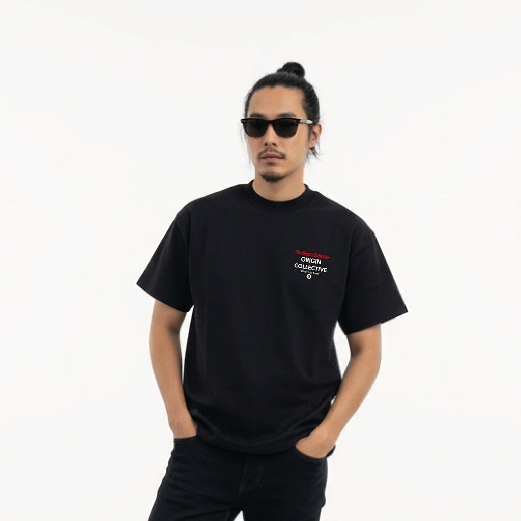 As If Fallen From The Sky | Playera Oversize 280 GSM en Negro