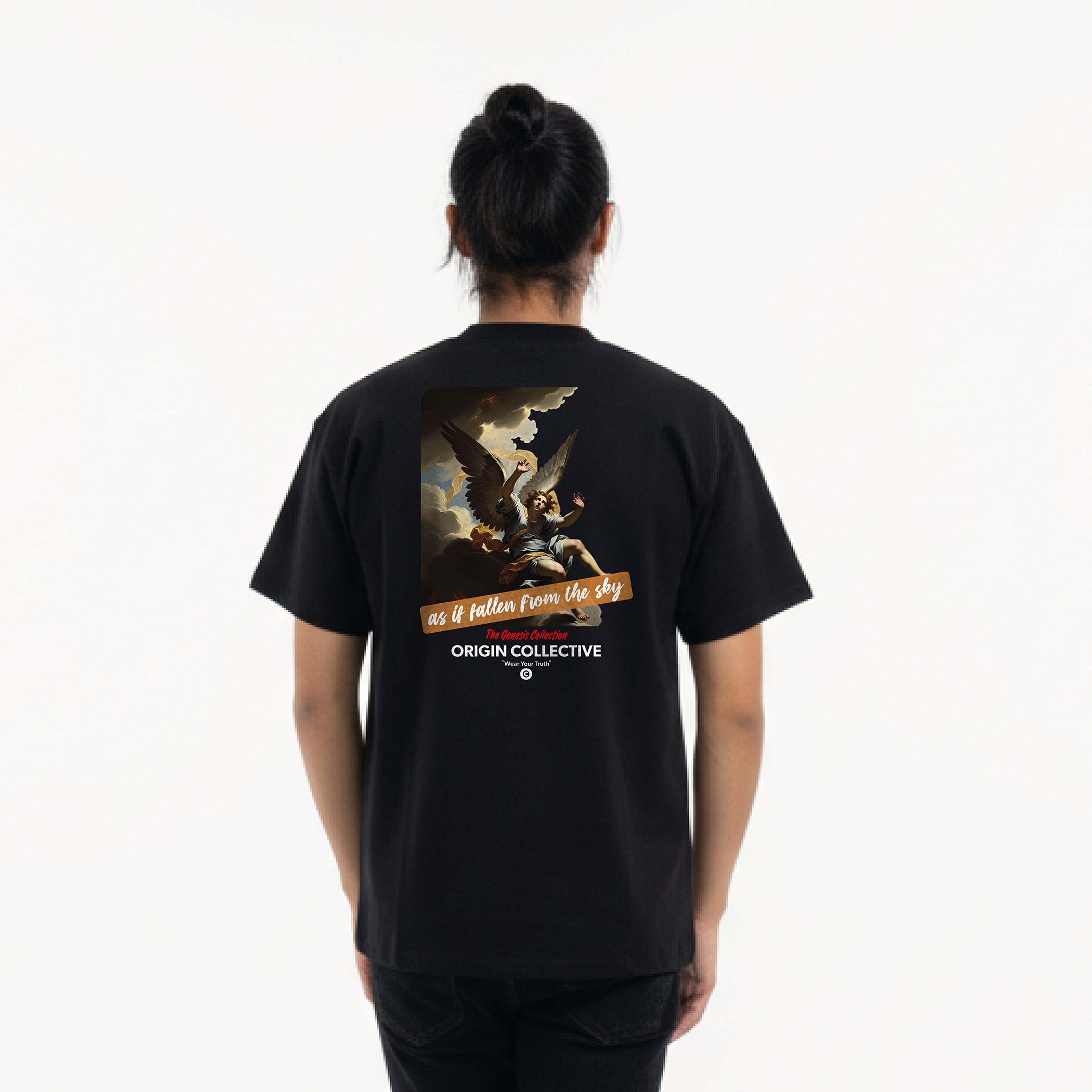 As If Fallen From The Sky | Playera Oversize 280 GSM en Negro