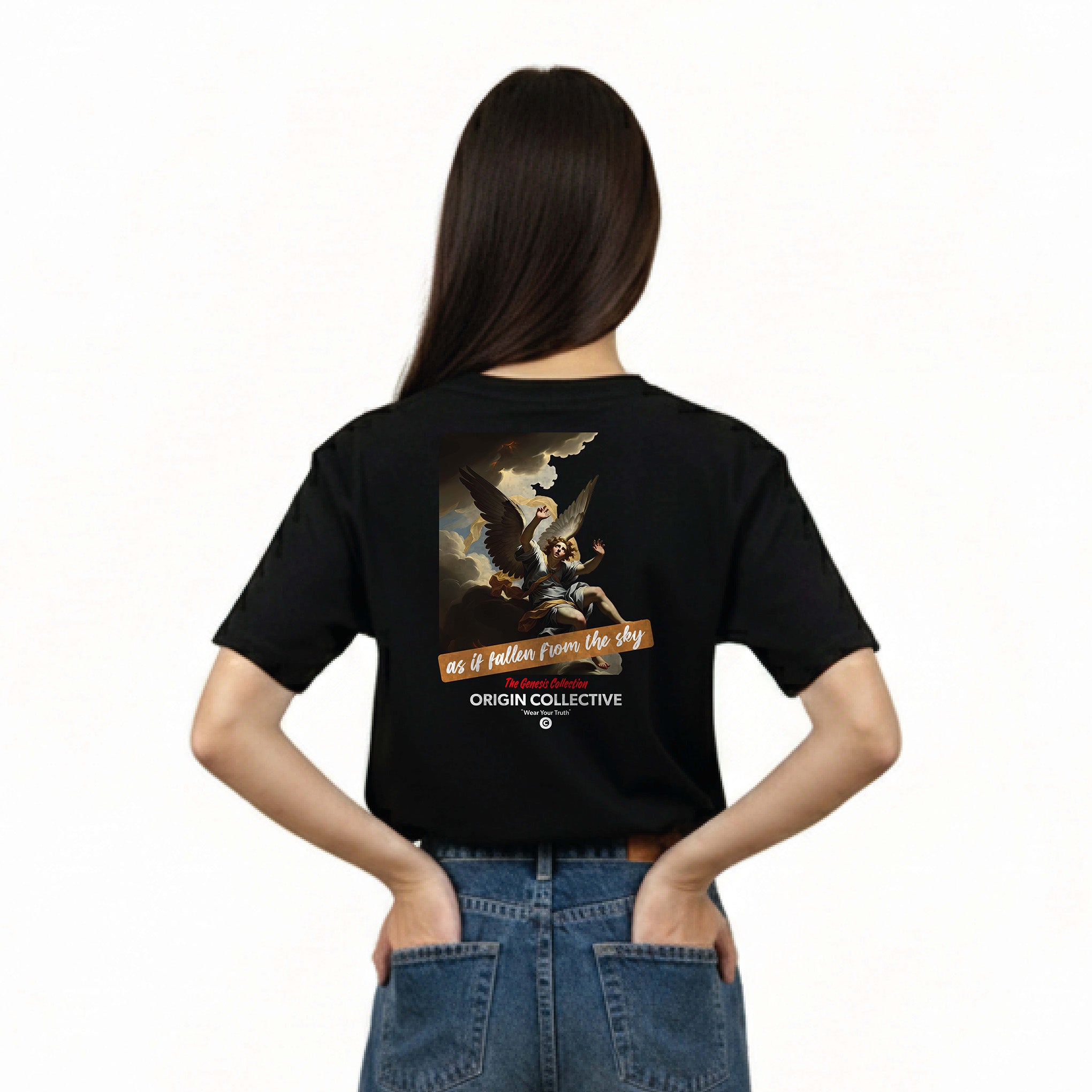 As If Fallen From The Sky | Playera Oversize 280 GSM en Negro