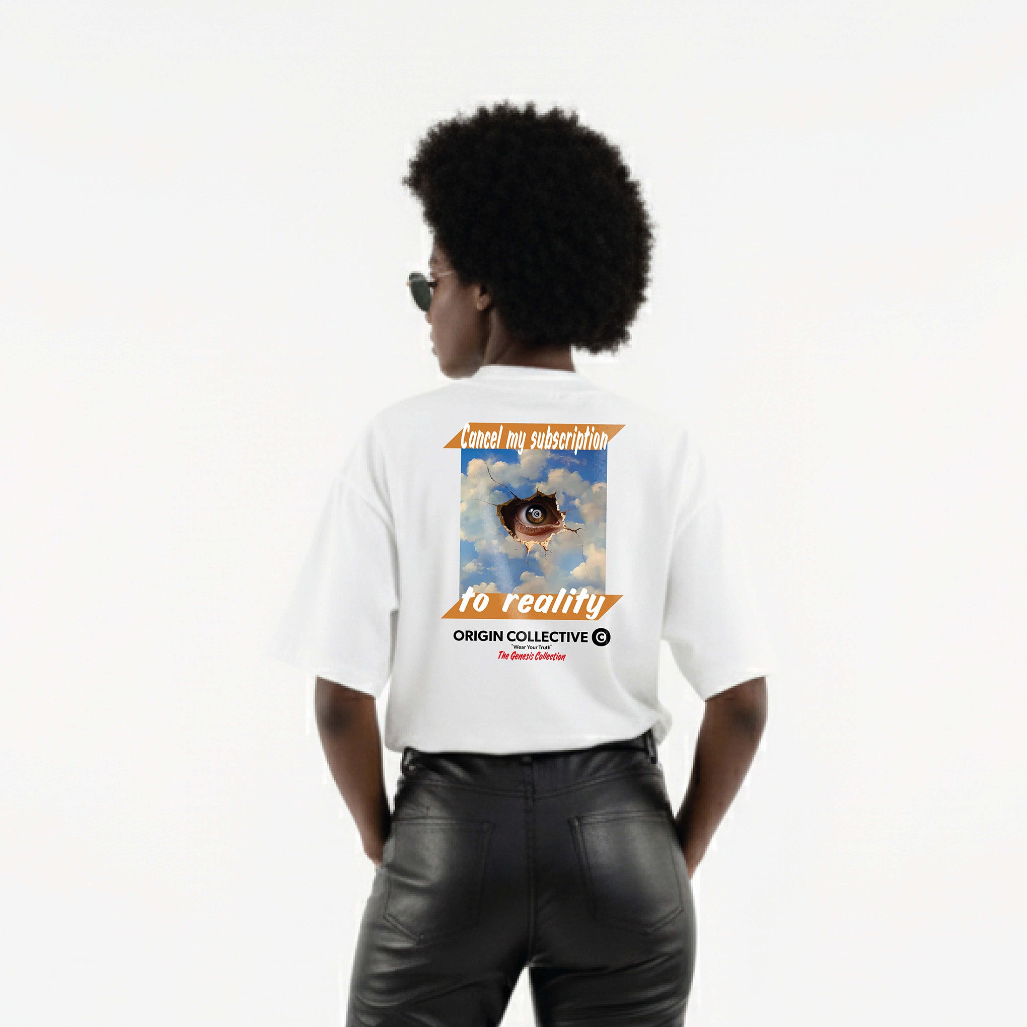 Cancel My Subscription To Reality | Playera Oversize 280 GSM en Blanco