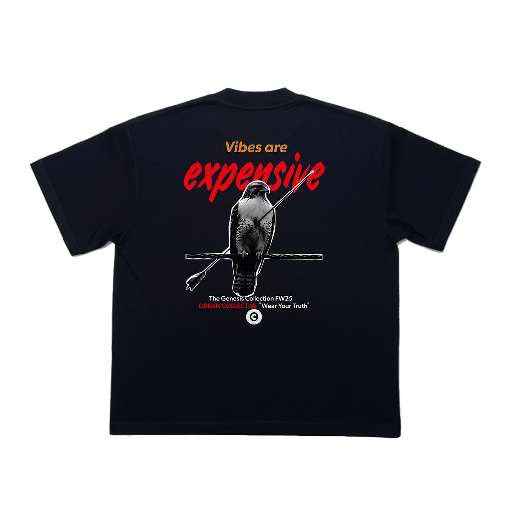 Vibes Are Expensive | Playera Oversize 280 GSM en Negro