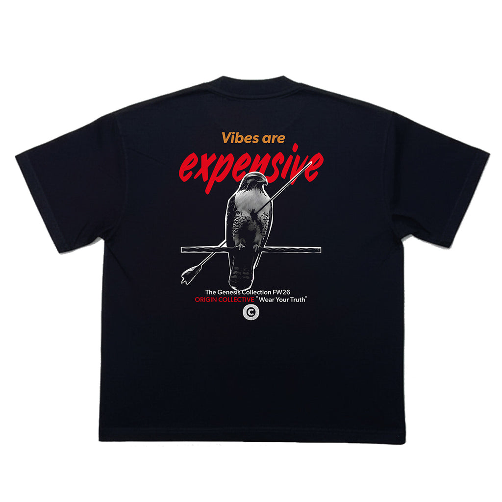 Vibes Are Expensive | Playera Oversize 280 GSM en Negro
