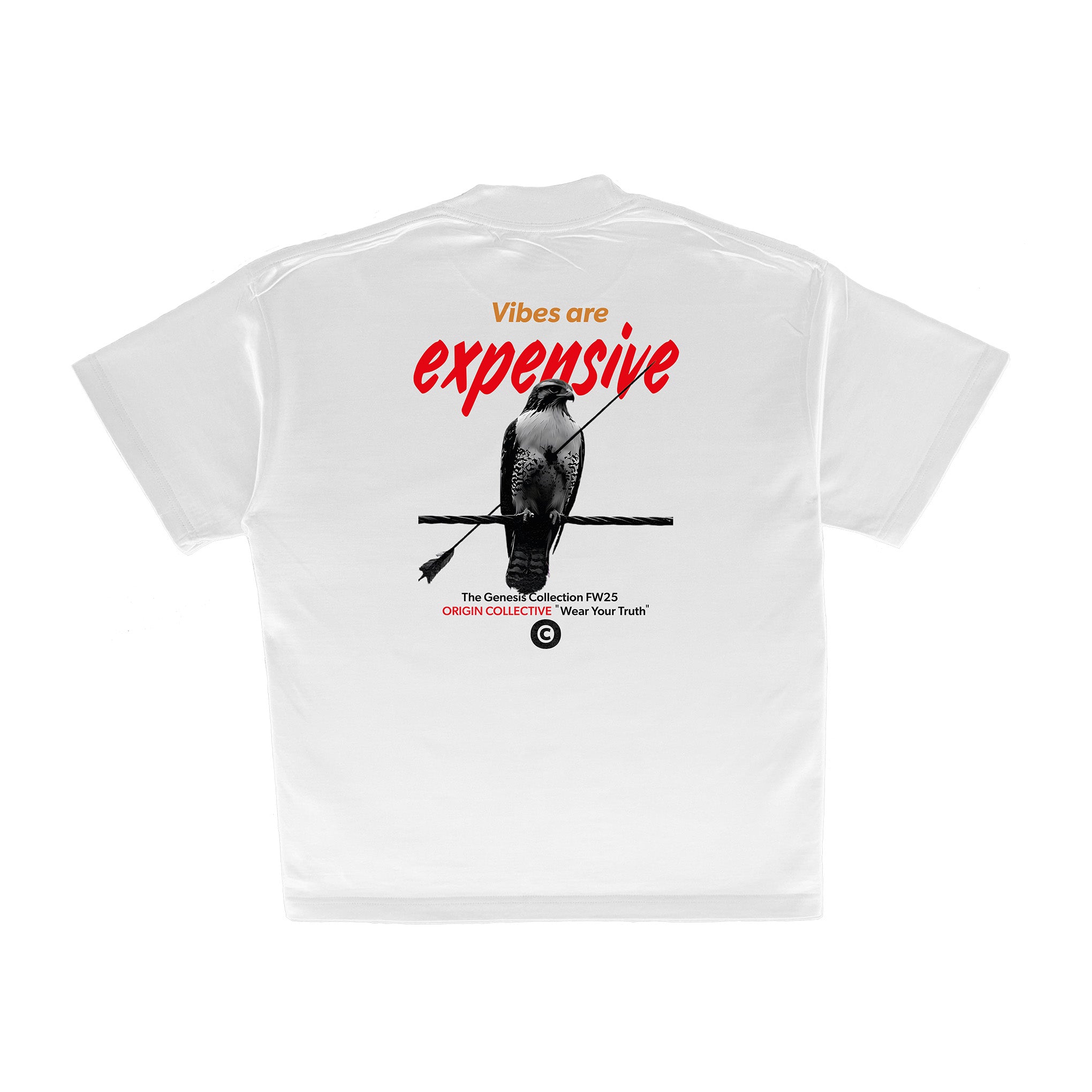 Vibes Are Expensive | Playera Oversize 280 GSM en Blanco