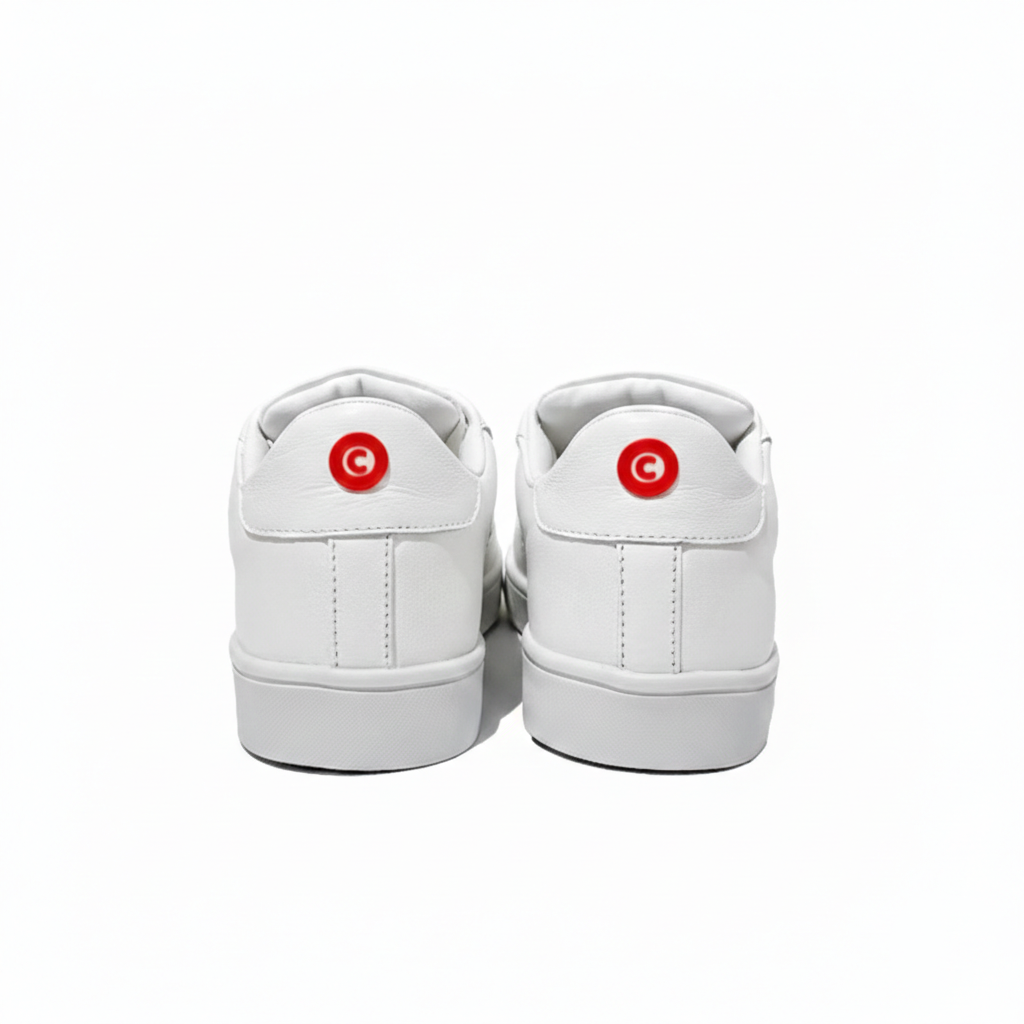 Sneaker Minimalista Formal Casual LUMEN Blanco Premium En Piel Con Forro De Borrego