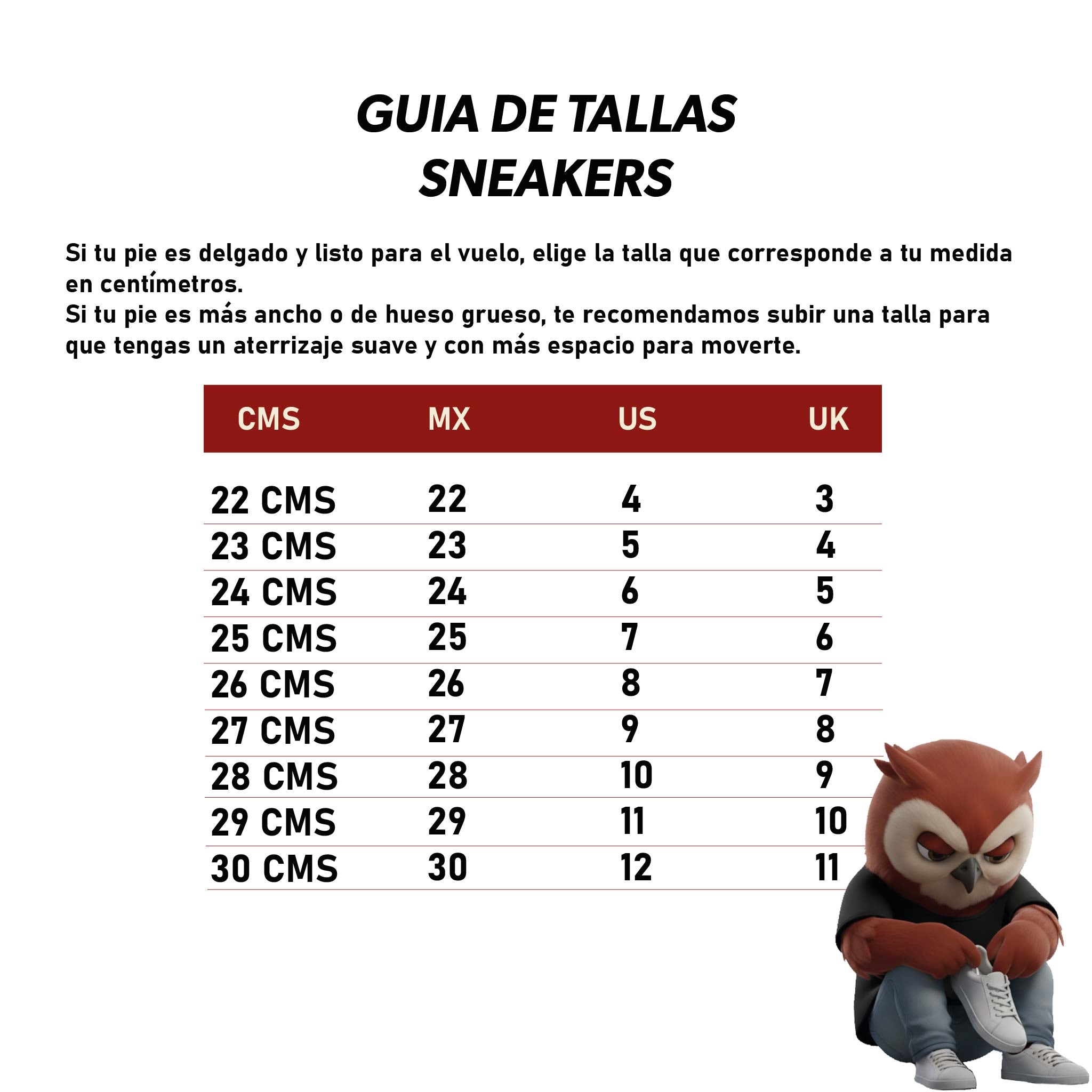 Guía de tallas