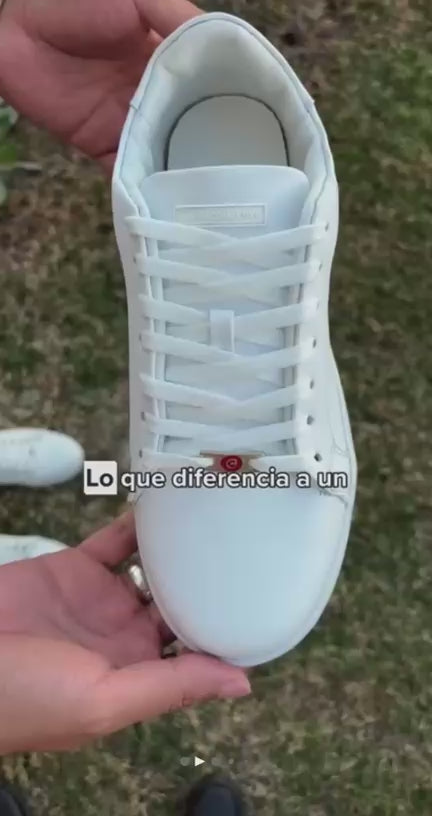LUMEN — Sneaker Casual Formal Premium Blanco de Piel con Forro de Borrego